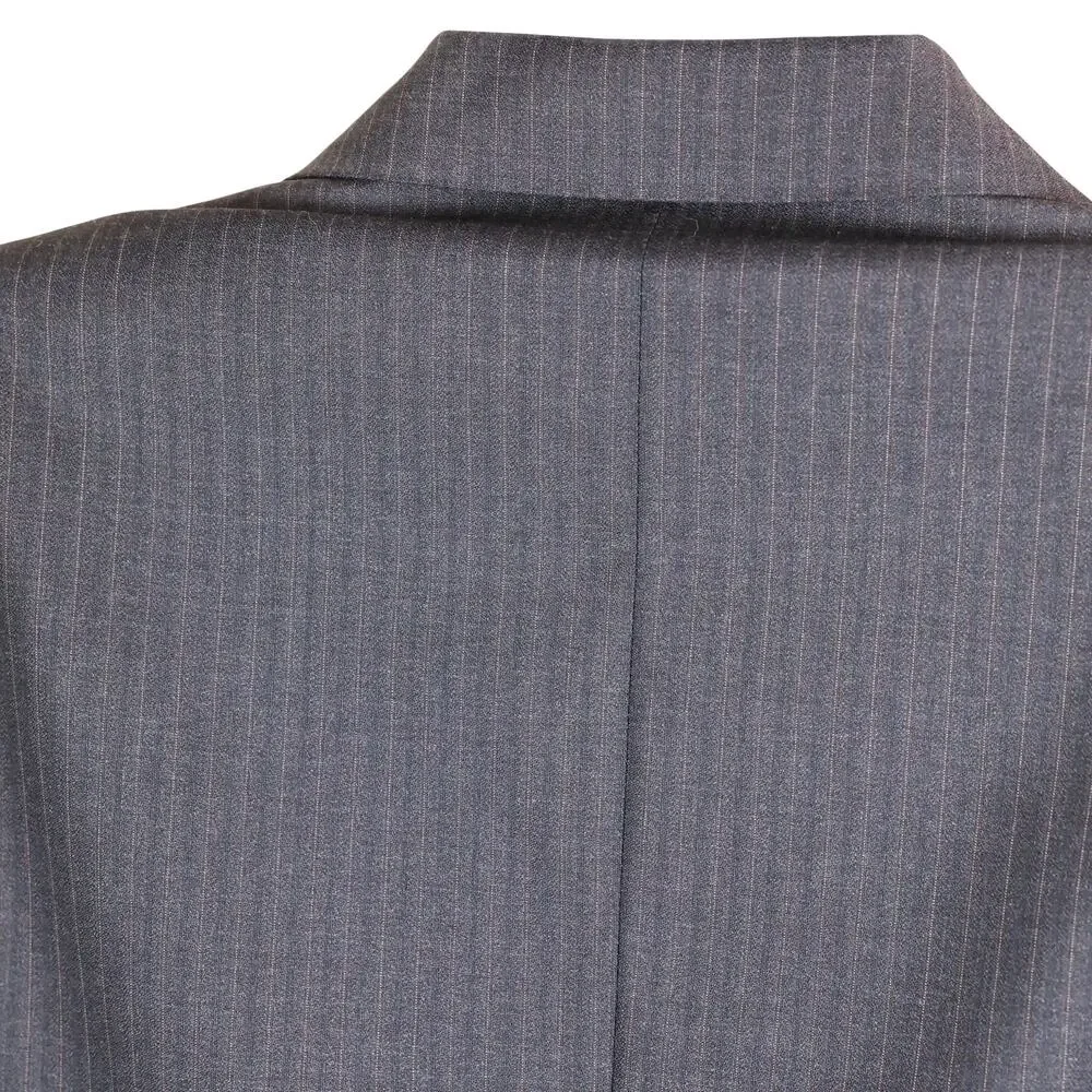 Canali Charcoal grey pinstripe pure wool mens suit jacket 52